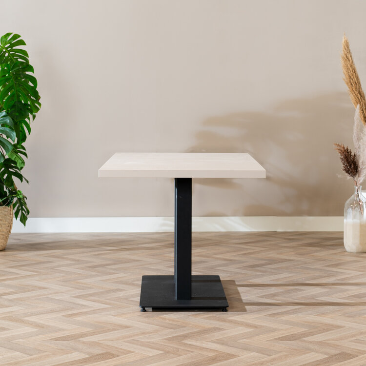 Table à manger beige melamine Nils 140 x 80 cm