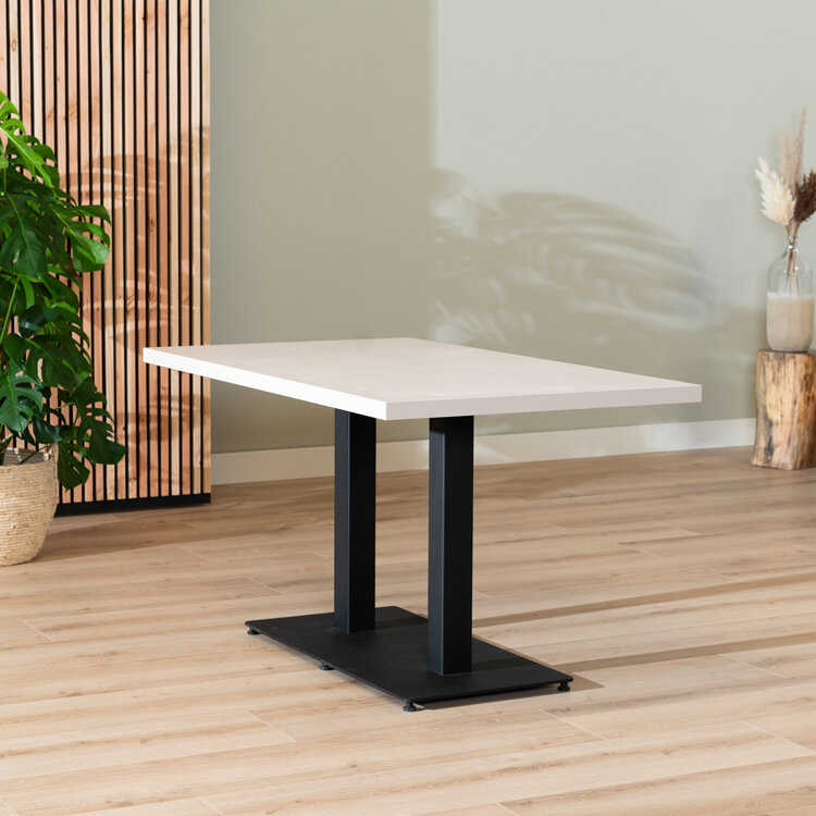 Table à manger beige melamine Nils 140 x 80 cm