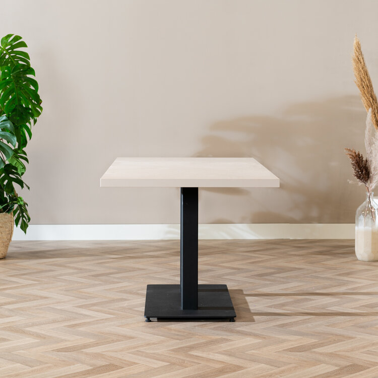 Table à manger beige melamine Nils 160 x 80 cm