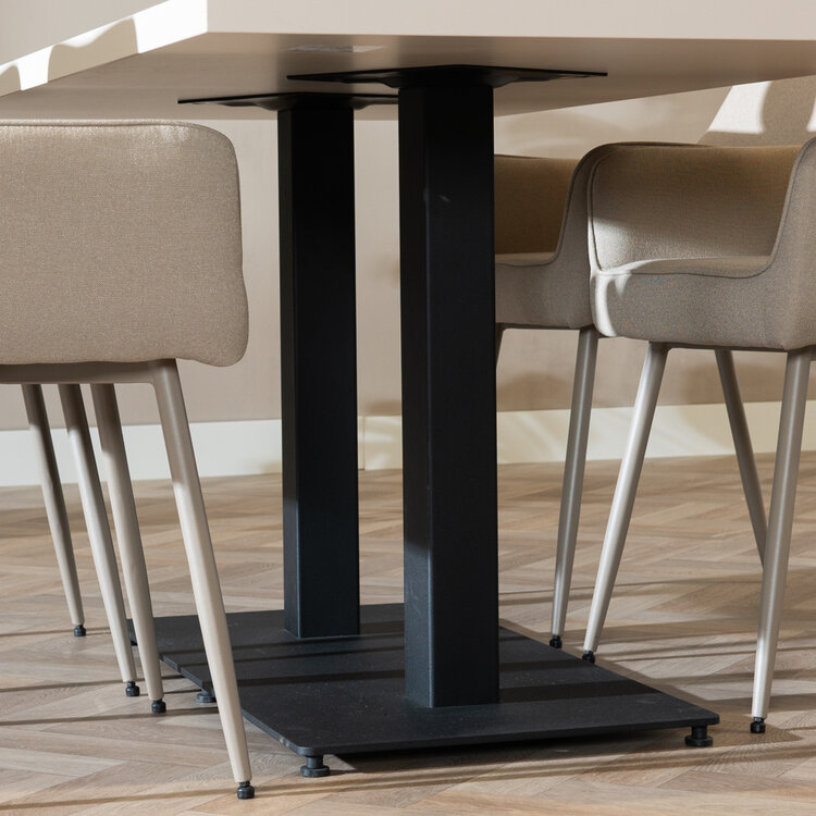 Table à manger beige melamine Nils 160 x 80 cm