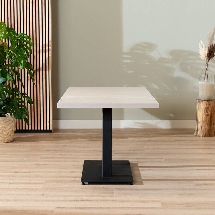 Table à manger beige melamine Nils 160 x 80 cm