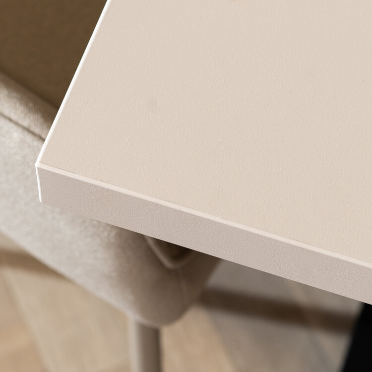 Table à manger beige melamine Nils 160 x 80 cm