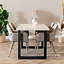 Table à manger beige melamine Alec 160 x 80 cm