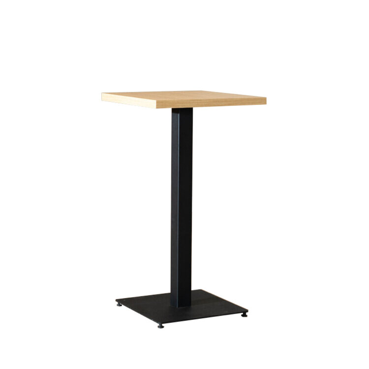 Table de bar bistrot aspect chêne melamine Nils 60 x 60 x 109 cm