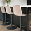 Tabouret de bar velours Frenkie taupe 60-76 cm