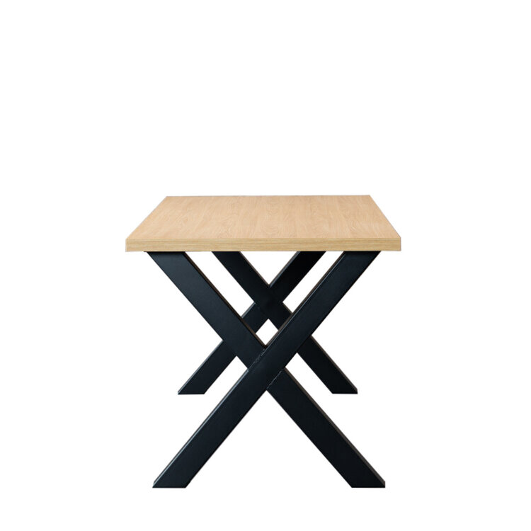 Table à manger aspect chêne melamine Bodo 160 x 80 cm