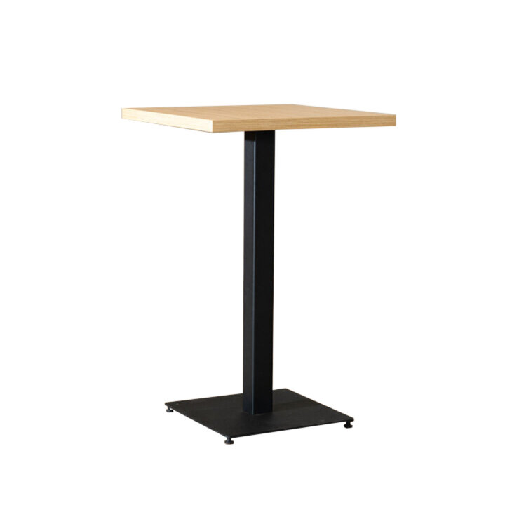 Table de bar bistrot aspect chêne melamine Nils 70 x 70 x 109 cm