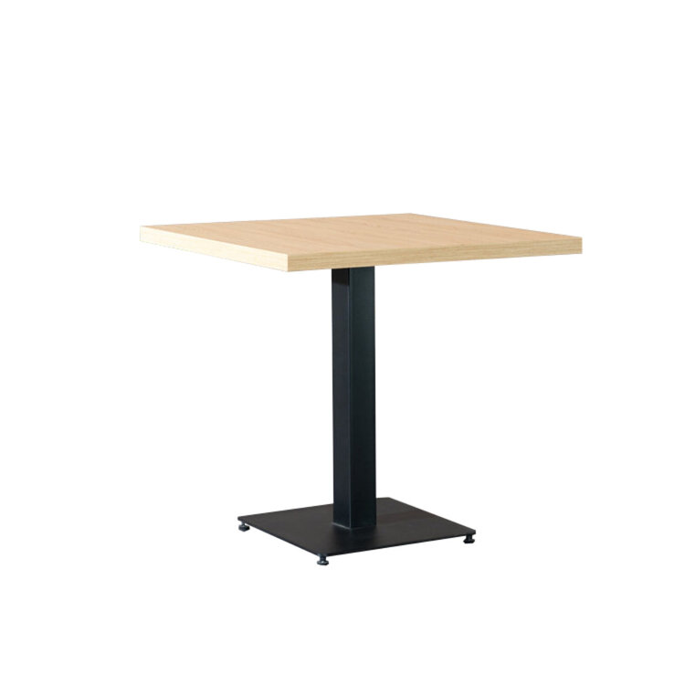 Table à manger bistrot aspect chêne melamine Nils 80 x 80 cm