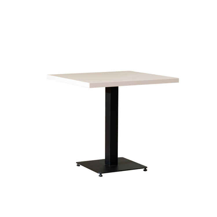 Table à manger bistrot beige melamine Nils 80 x 80 cm