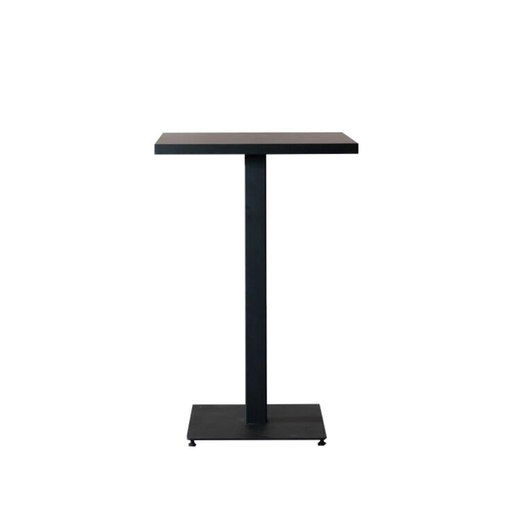 Table de bar bistrot aspect bois noir melamine Nils 70 x 70 x 109 cm