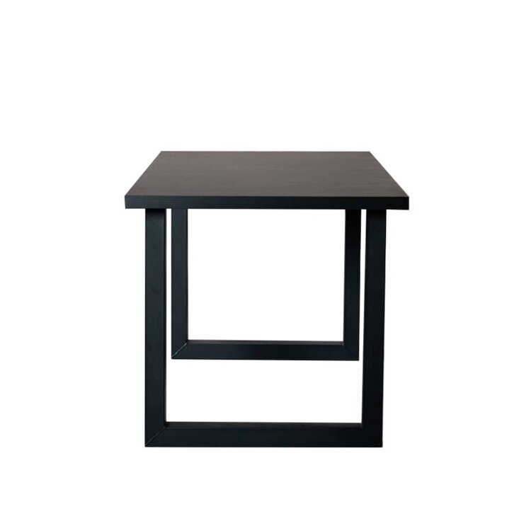 Table à manger aspect bois noir melamine Alec 160 x 80 cm