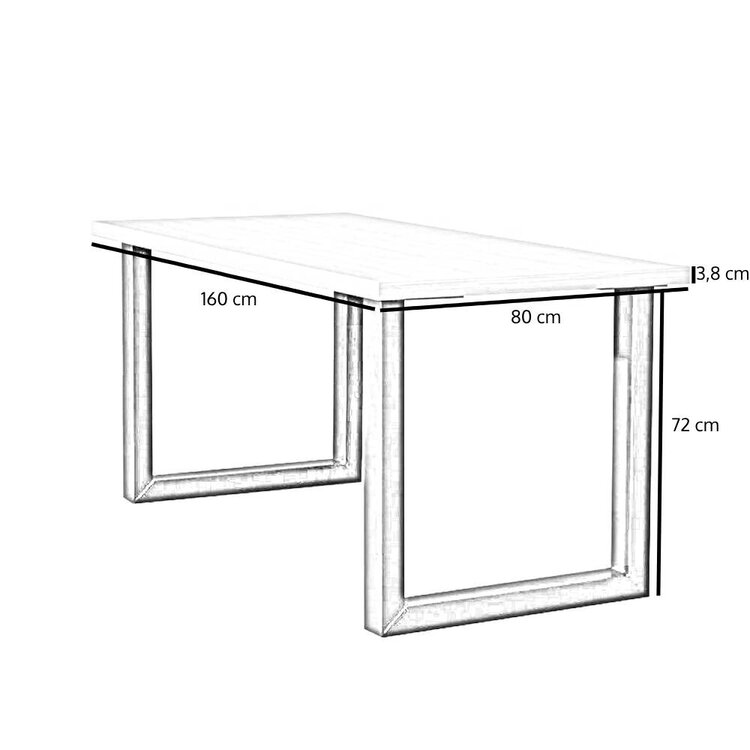 Table à manger aspect bois noir melamine Alec 160 x 80 cm