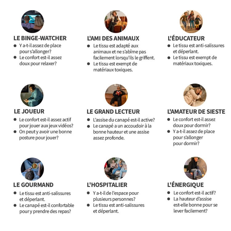 Canapé d'angle scandinave Memphis tissu chiné noir gauche