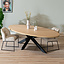Table à manger ovale aspect chêne melamine Carl 270 x 130 cm