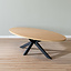 Table à manger ovale aspect chêne melamine Carl 270 x 130 cm