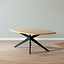 Table à manger scandinave aspect chêne melamine Dio 240 x 120 cm