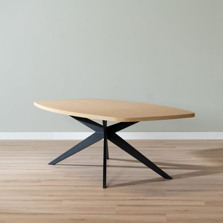 Table à manger scandinave aspect chêne melamine Dio 240 x 120 cm
