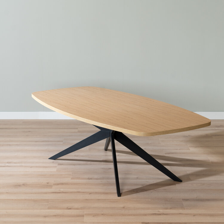 Table à manger scandinave aspect chêne melamine Dio 240 x 120 cm