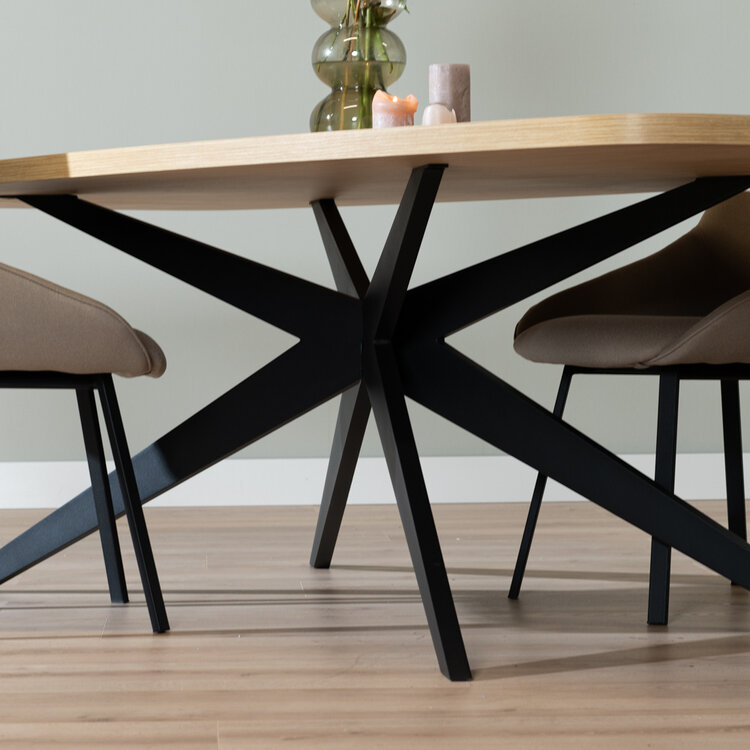 Table à manger scandinave aspect chêne melamine Dio 240 x 120 cm