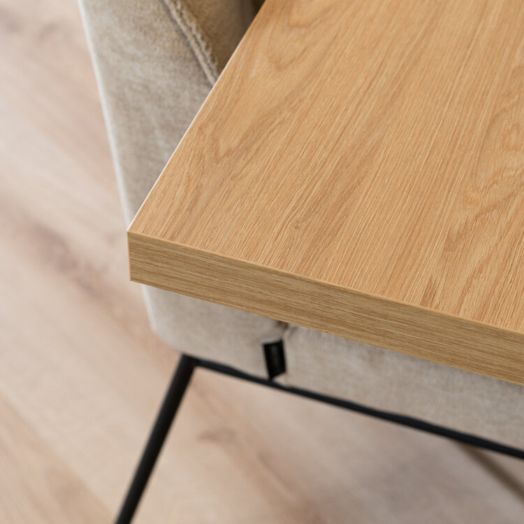 Table à manger aspect chêne melamine Bodo 220 x 90 cm