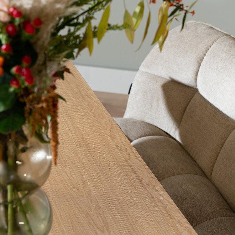 Table à manger aspect chêne melamine Bodo 220 x 90 cm