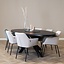Table à manger ovale aspect bois noir melamine Carl 270 x 130 cm