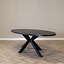 Table à manger ovale aspect bois noir melamine Carl 270 x 130 cm