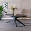 Table à manger ovale aspect bois noir melamine Dio 270 x 130 cm