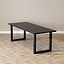 Table à manger aspect bois noir melamine Alec 220 x 90 cm