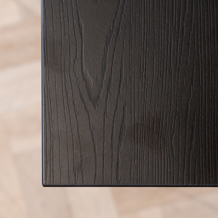 Table à manger aspect bois noir melamine Bodo 220 x 90 cm
