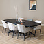 Table à manger scandinave aspect bois noir melamine Dio 240 x 120 cm