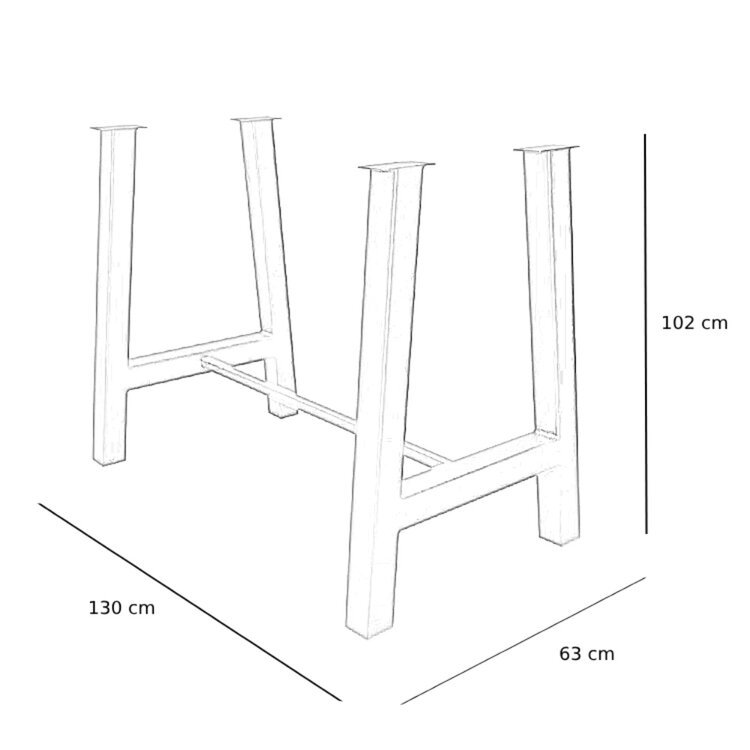 Pied table haute métal noir Tomi - Livin24