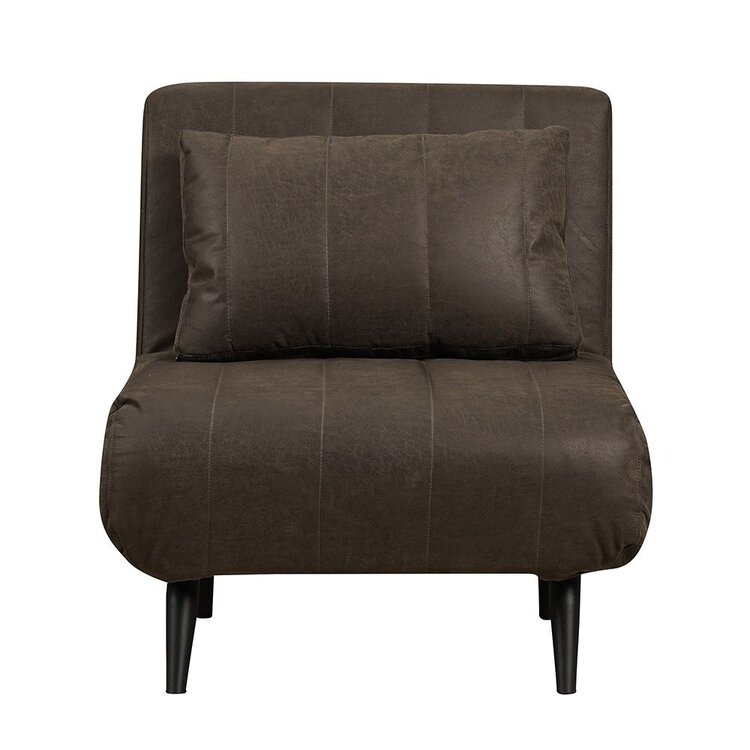 Fauteuil convertible lit 80 x 190 cm Hanna anthracite éco-cuir