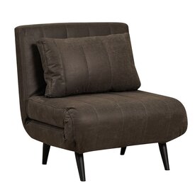 Fauteuil convertible lit 80 x 190 cm Hanna anthracite éco-cuir