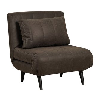 Fauteuil convertible lit 80 x 190 cm Hanna anthracite éco-cuir