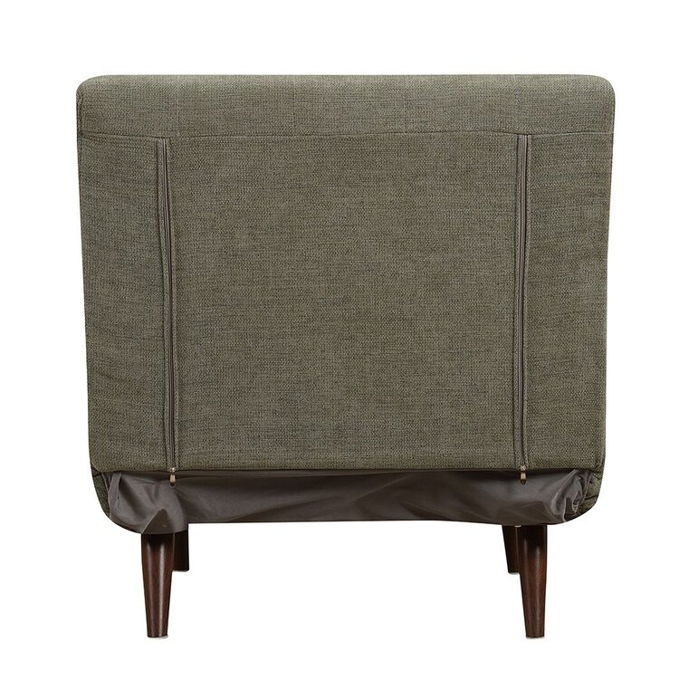 Fauteuil convertible lit 80 x 190 cm Hanna tissu recyclé vert