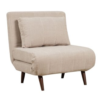 Fauteuil convertible lit 80 x 190 cm Hanna tissu recyclé beige