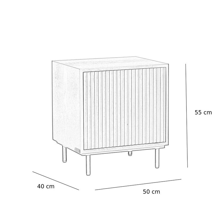 Table de chevet Shelly noir / chêne rustique