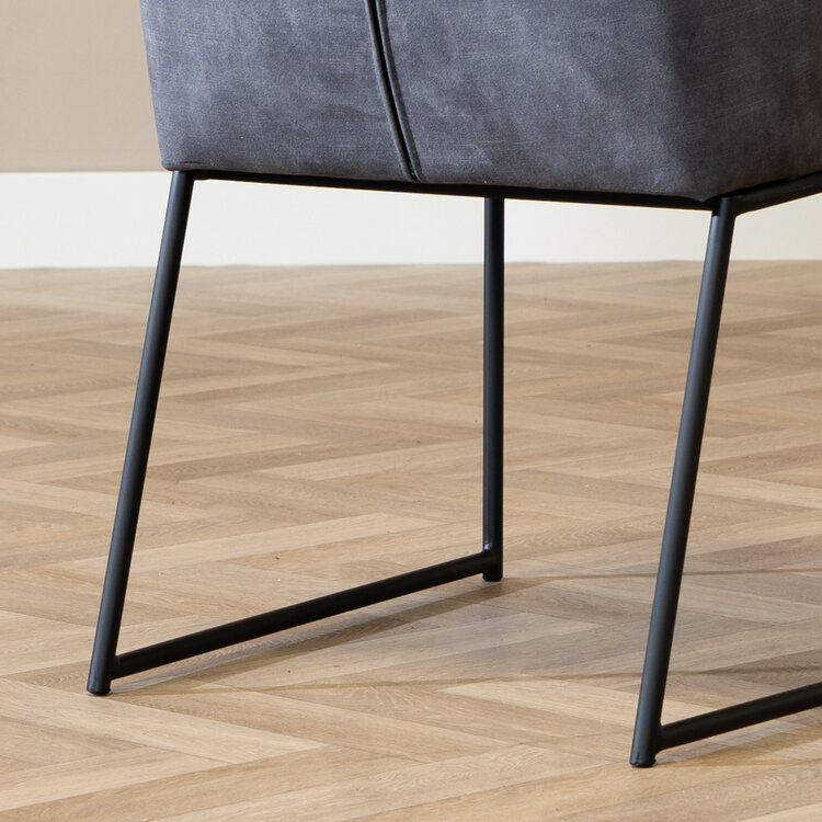 Chaise de salle à manger en velours Janna anthracite