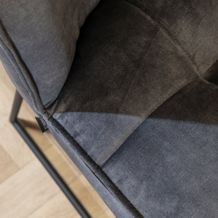 Chaise de salle à manger en velours Janna anthracite