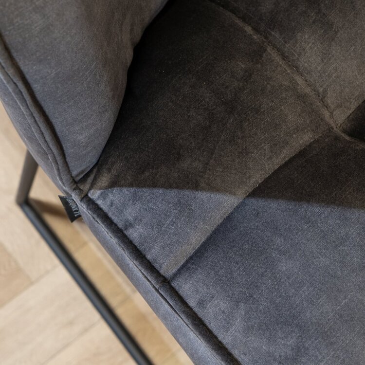 Tabouret de bar en velours Janna anthracite 82 cm