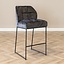 Tabouret de bar en velours Janna anthracite 82 cm