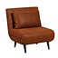 Fauteuil convertible lit 80 x 190 cm Hanna cognac éco-cuir