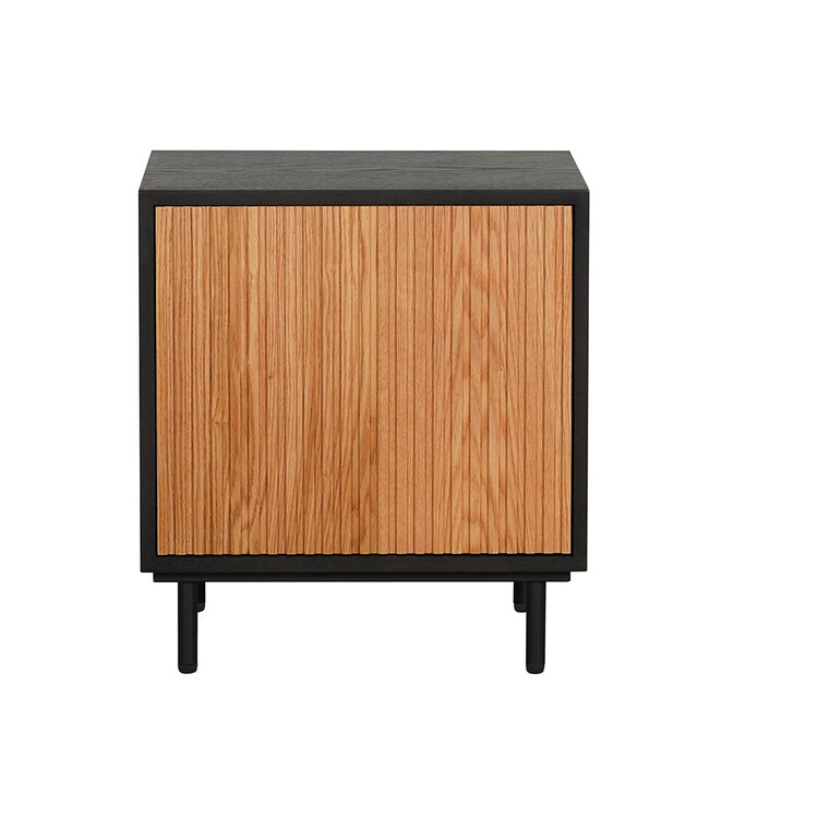 Table de chevet Shelly noir / chêne blanc