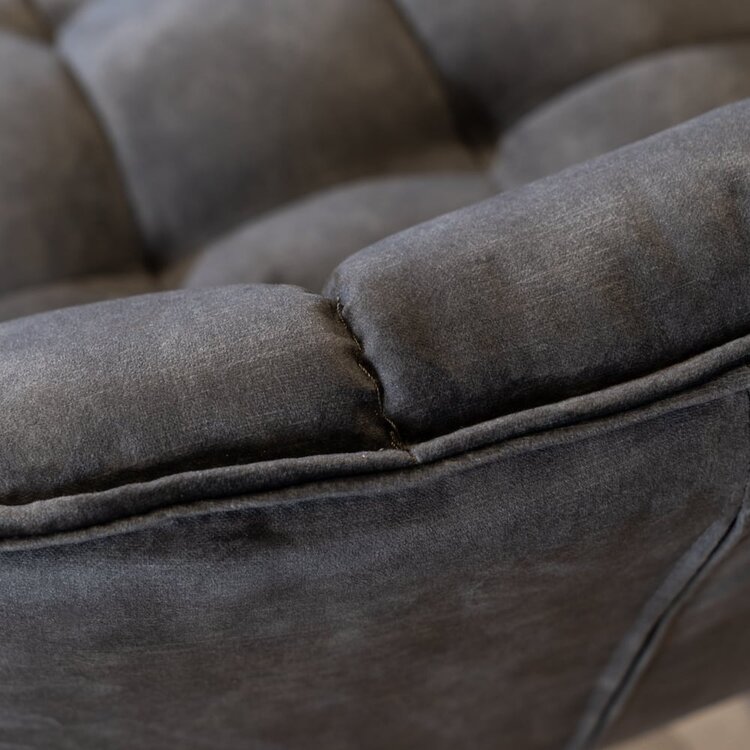 Banc de salle à manger en velours Janna 185 cm anthracite