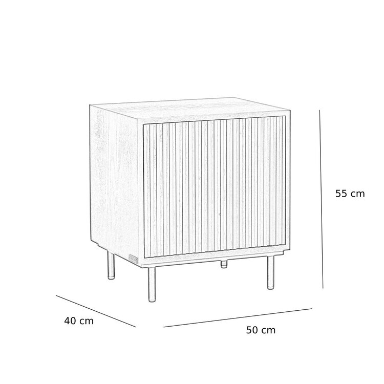 Table de chevet Shelly chêne noir
