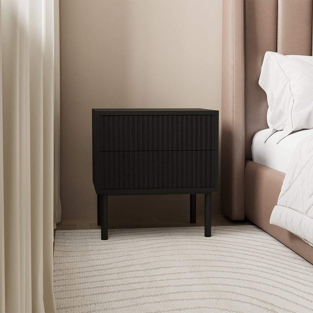 Table de chevet Yoka chêne noir