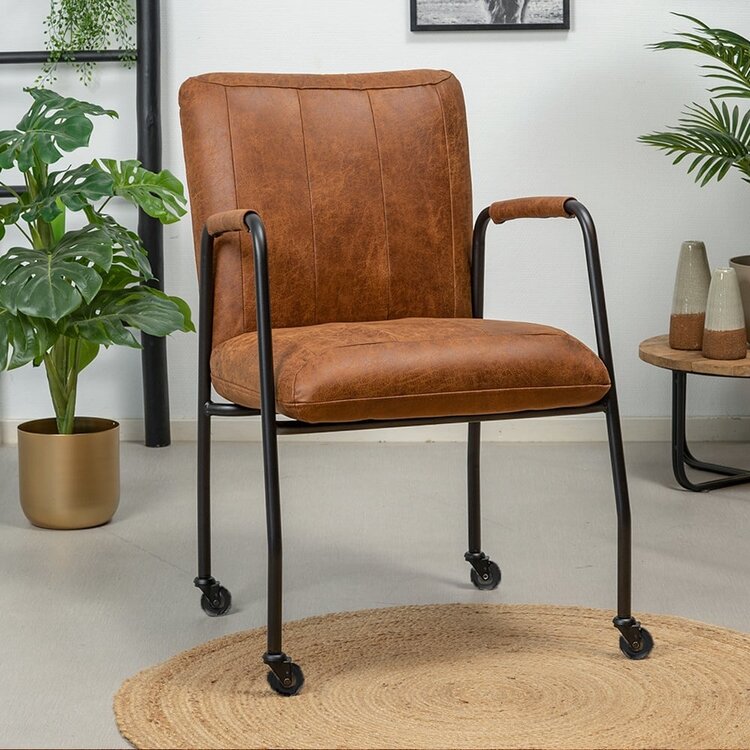 Chaise de salle à manger Royce eco-cuir anthracite