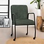 Chaise de salle à manger à roulettes Mila vert tissu chiné