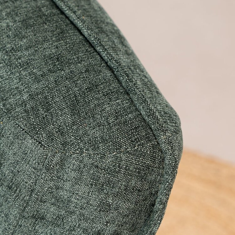 Chaise de salle à manger à roulettes Mila vert tissu chiné